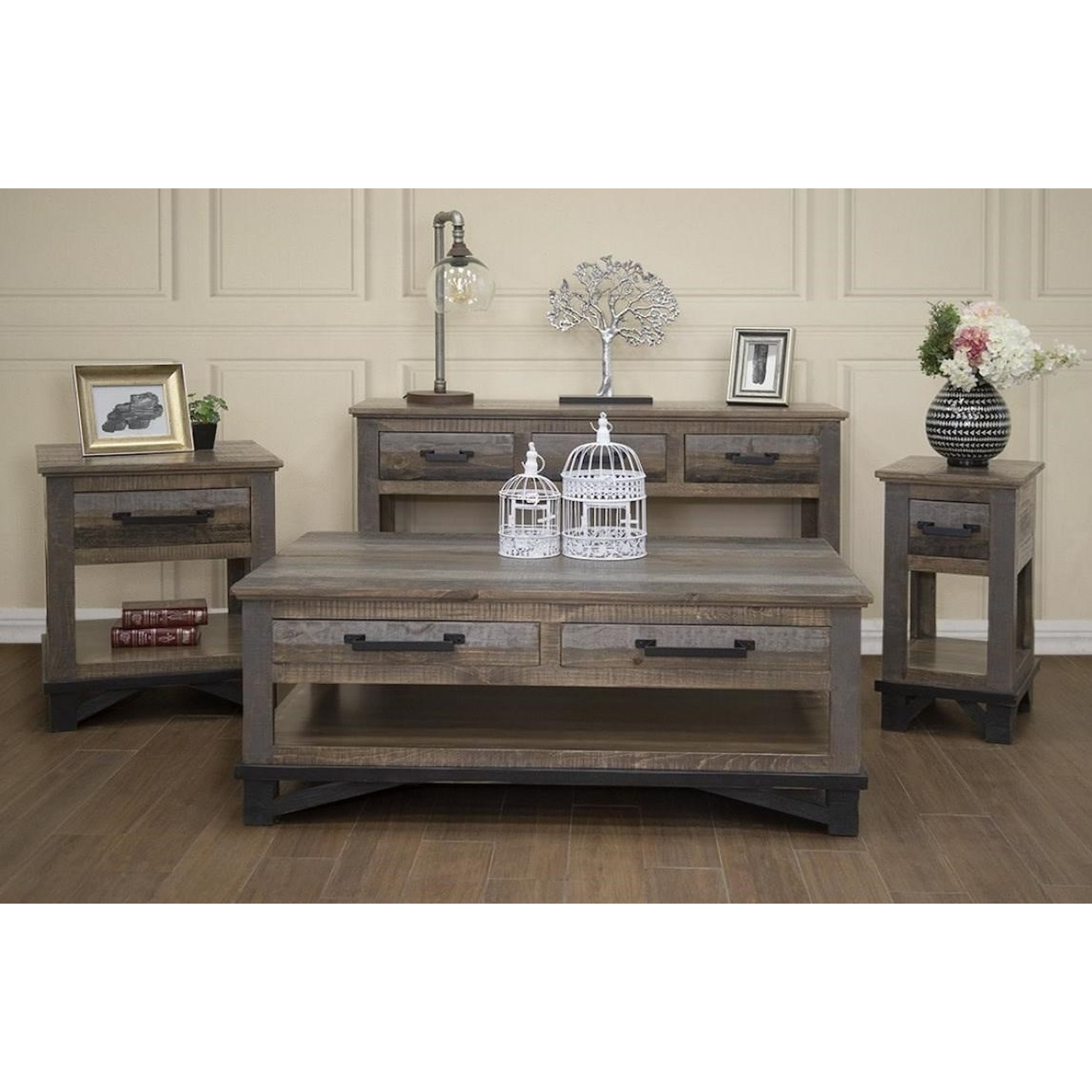 IFD International Furniture Direct Loft OCCACKTB33046 Rustic